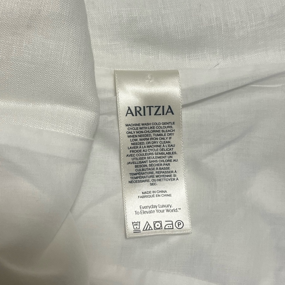 Aritzia Masquerade Linen new Organic linen scoopneck blouse Size 2XS - Picture 12 of 13